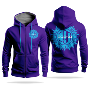 CGN 50858 HOODIE ZIP VH LILA DUNKEL BLAU WEISS