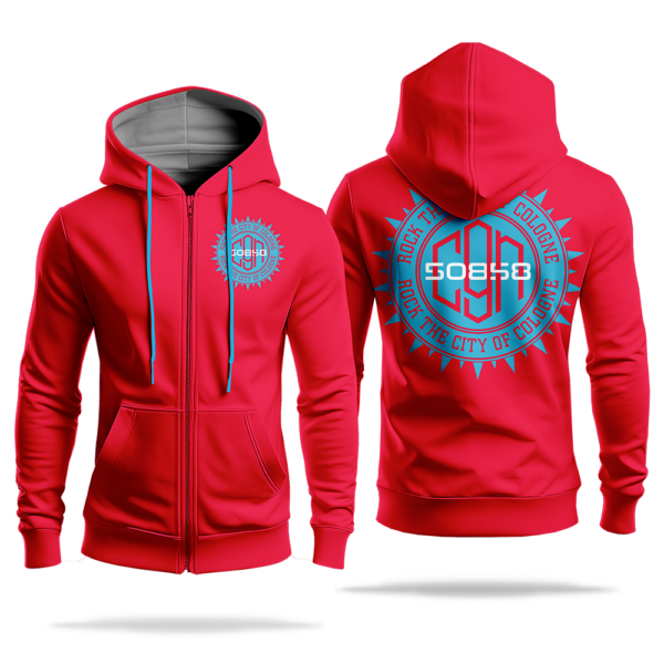 CGN HOODIE ZIP ROT BLAU HELL