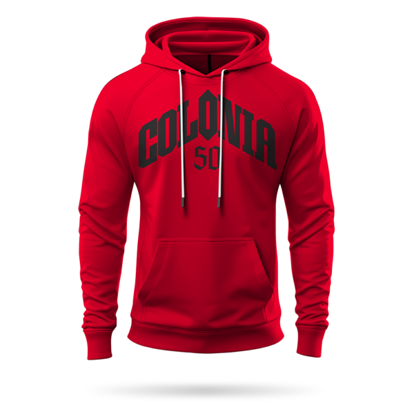 COLONIA 50 V HOODIE ROT SCHWARZ