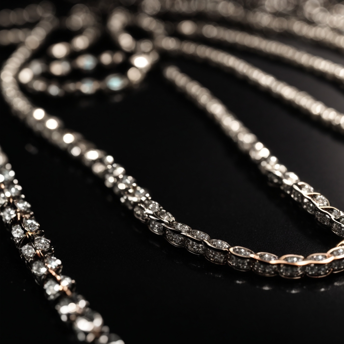 Melouvi Necklace F Dunkel Silber Gold